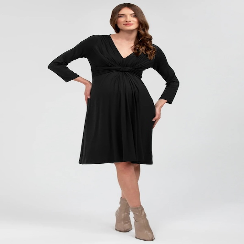 Made in Italy MADONNA DI CAMPIGLIO Black Maternity and Nursing Dress